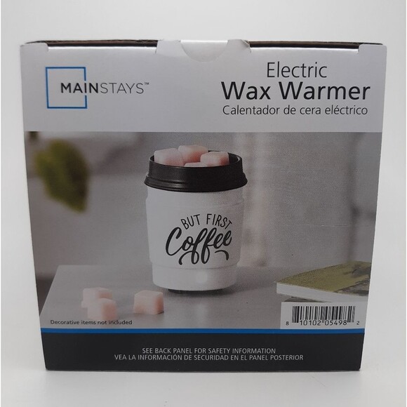 Electric But First Coffee Ceramic Wax Warmer White Brown 3.58 x 4.22 x 5… - Picture 8 of 13